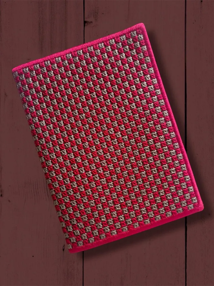 Machine embroidery design passport cover with diamond mosaic effect