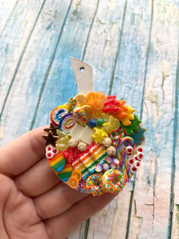 Magnet Miniature Rainbow Charcuterie Board with Polymer clay Souvenir