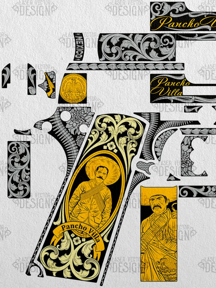 VECTOR DESIGN Colt MK IV Series 80 3,5 in Emiliano Zapata and Pancho Villa