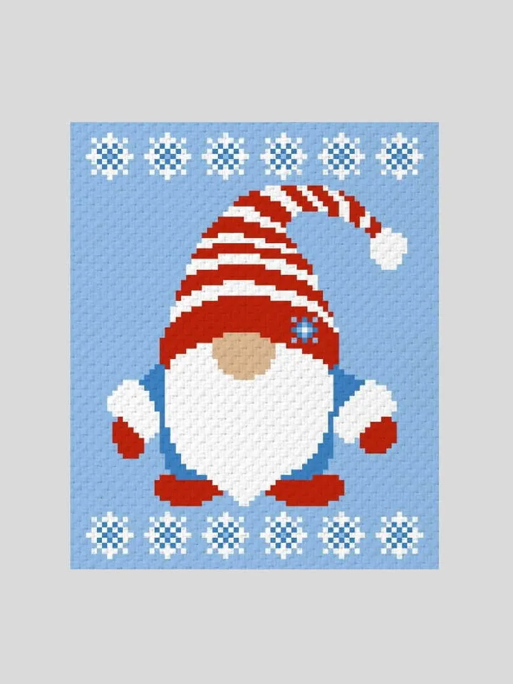 Crochet C2C Christmas Gnome graphgan blanket pattern