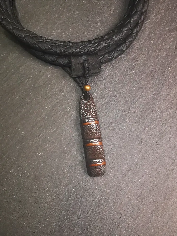 Gandhanra Handmade Tibetan Amulet Pendant,Tibetan Ladder of Heaven, Made of Cold Iron,1.38"