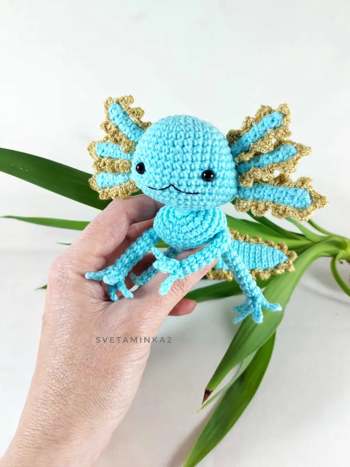 Axolotl Crochet Pattern Amigurumi Toy. Digital Download. PDF.