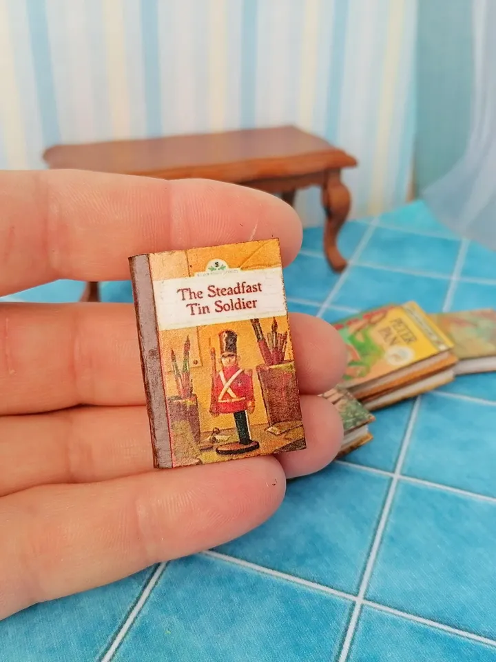 Dollhouse book set in 1:12 scale. Handmade.