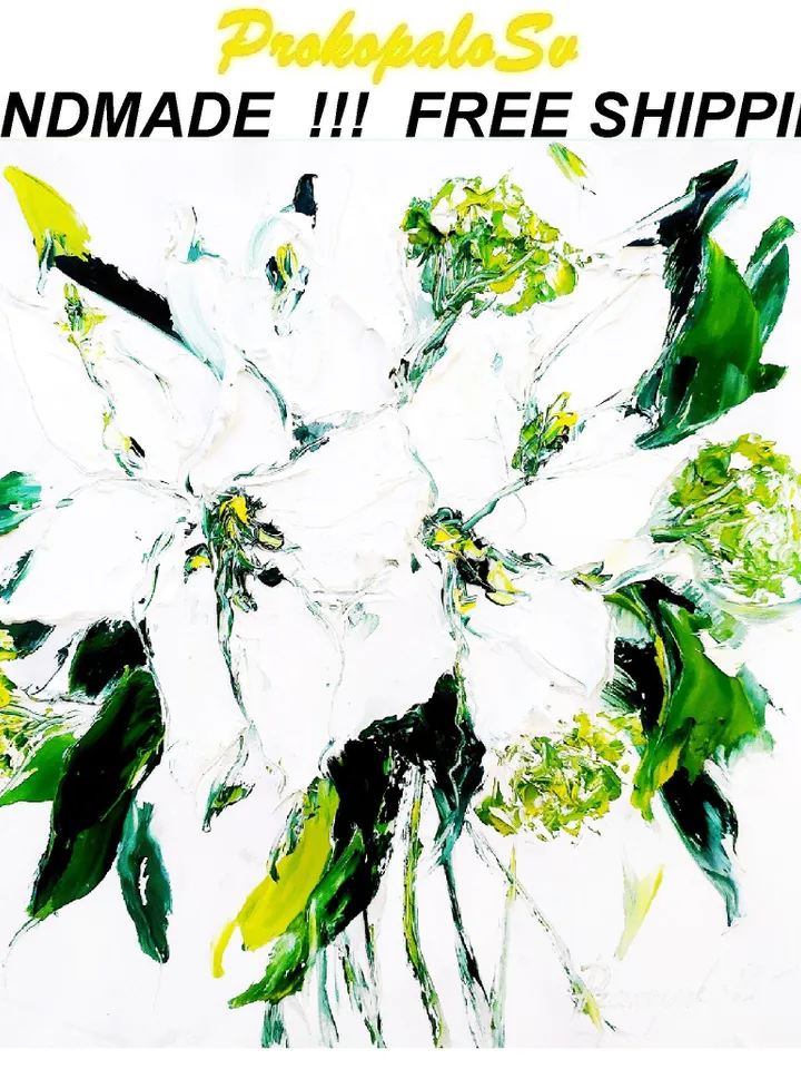 Lily Painting Flower Original Art Original Oil Painting Painting Painting Abstract Floral Painting Wall Art Gift by ArtProkopaloSv
