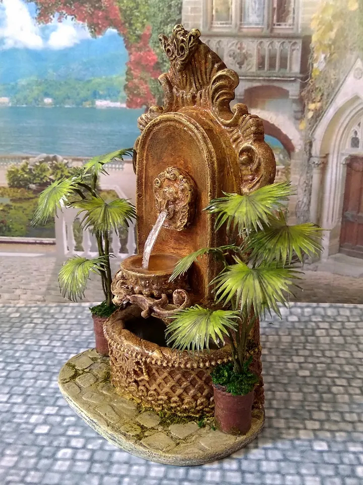 Miniature fountain. Fountain for the collection of dolls.1:12 scale.