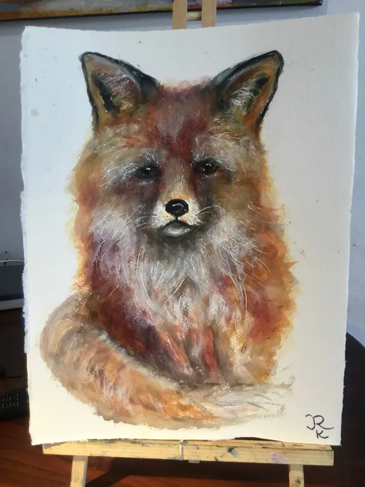 Fox original watercolor painting,watercolor animals painting,kids room wall art,fox painting,children room animals decoration, fox art gifts