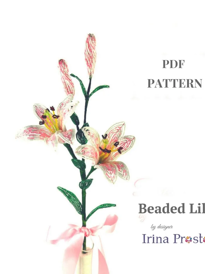 Beaded rose, lily, cornflower | Beaded Flowers pattern  | Seed bead patterns | Beadwork pattern