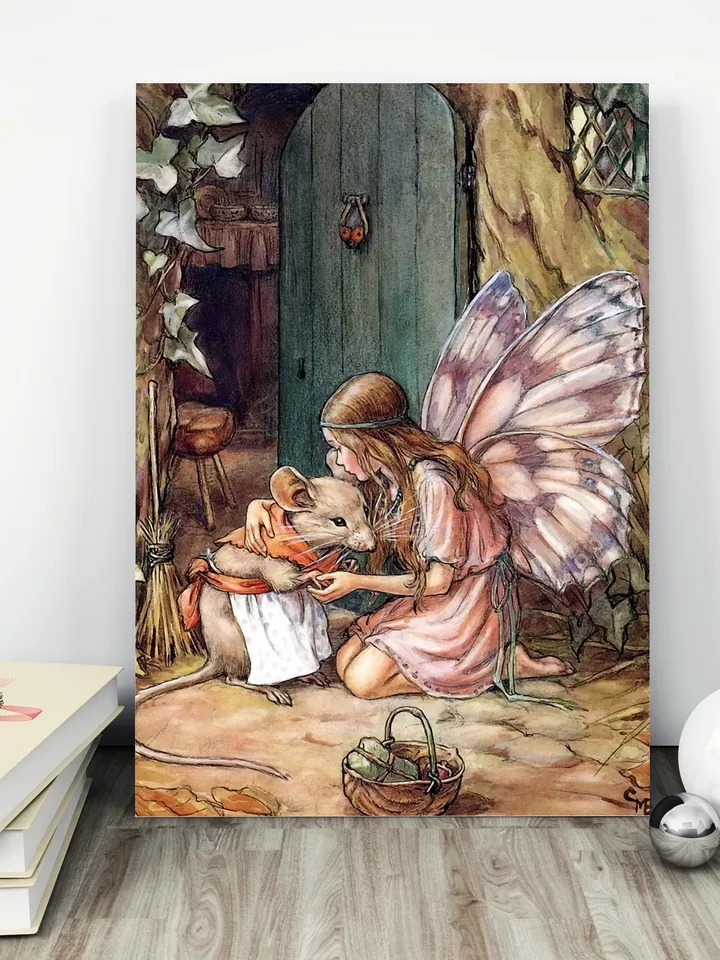 Cicely Mary Barker - Fairy's visit. Vintage illustration.