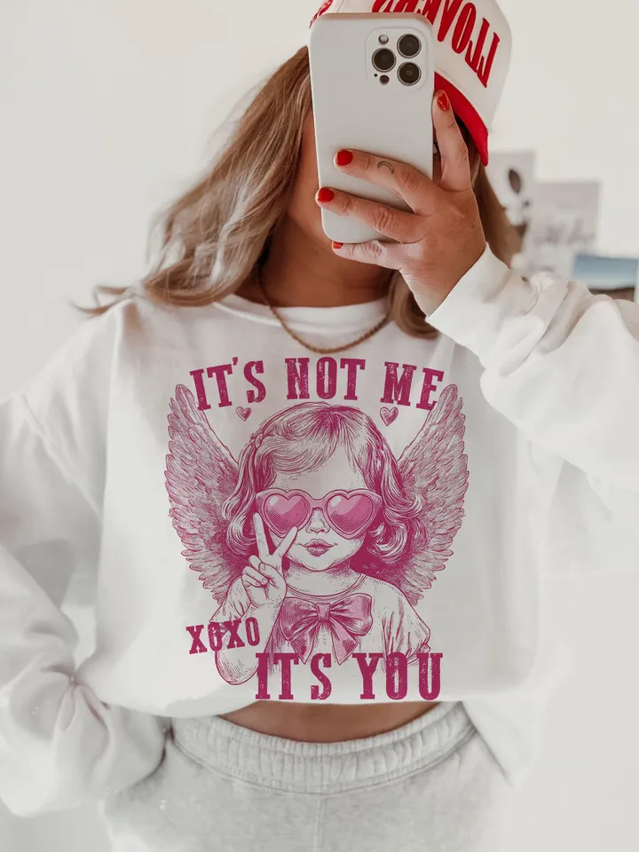 It's Not Me It's You PNG, Anti Valentine's Day png, Snarky Cupid Valentines png, Funny Retro Vday png, Valentines Humor png