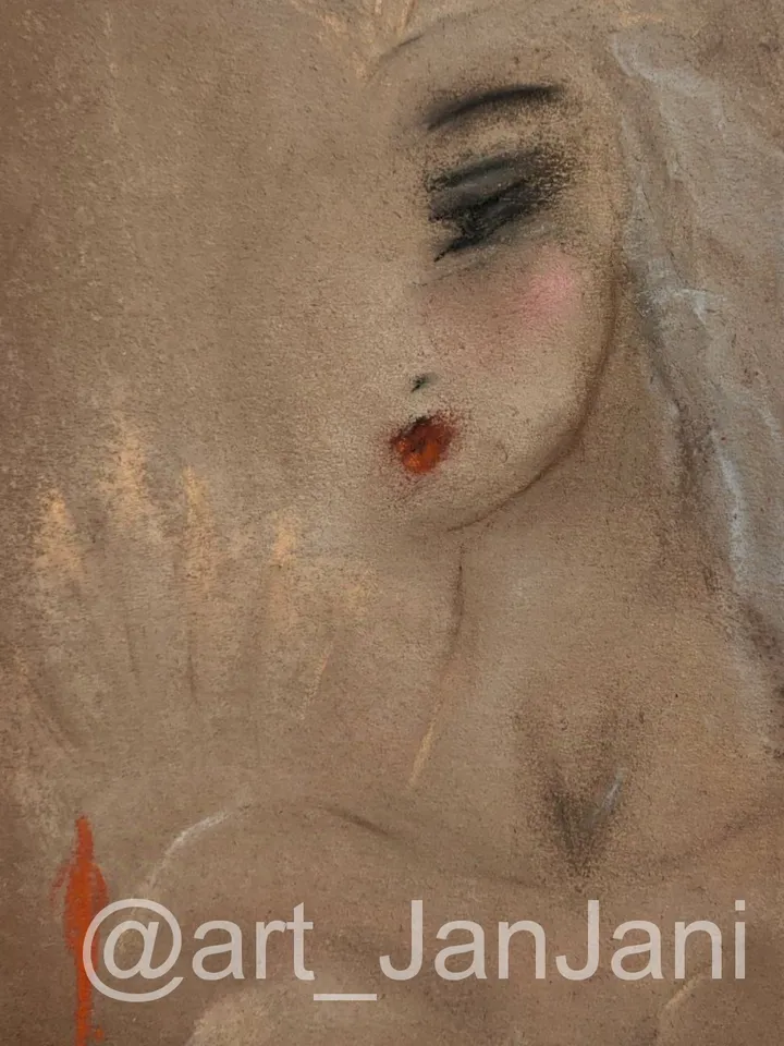 Mermaid Digital file for art print from my original pastel drawing