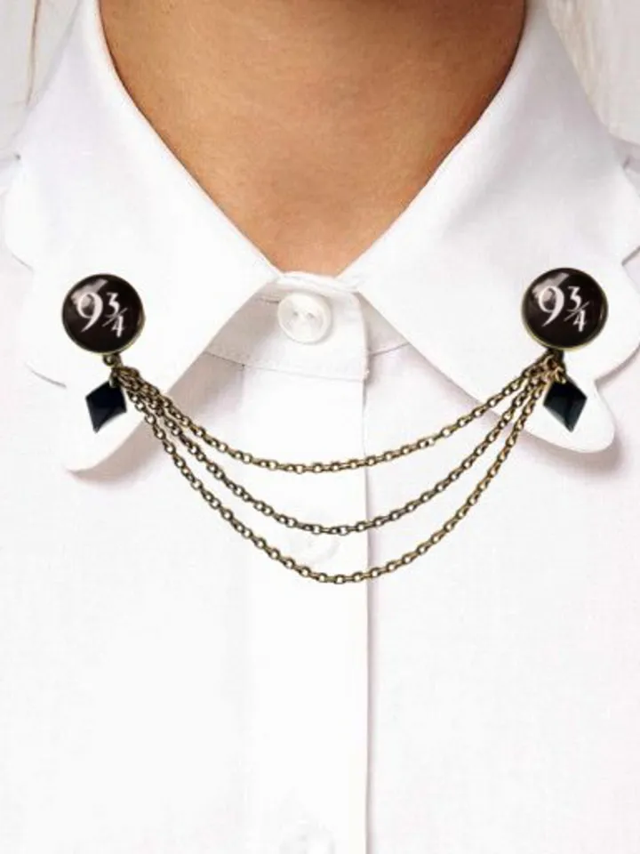 Harry Potter Nine and three quaters collar brooch with charm