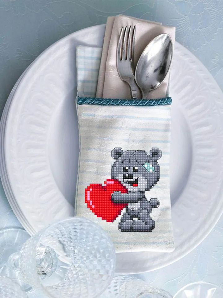 Small Valentine cross stitch pattern download PDF Cute bear cross stitch, Mini cross stitch chart, Easy beginner embroidery PDF #V19