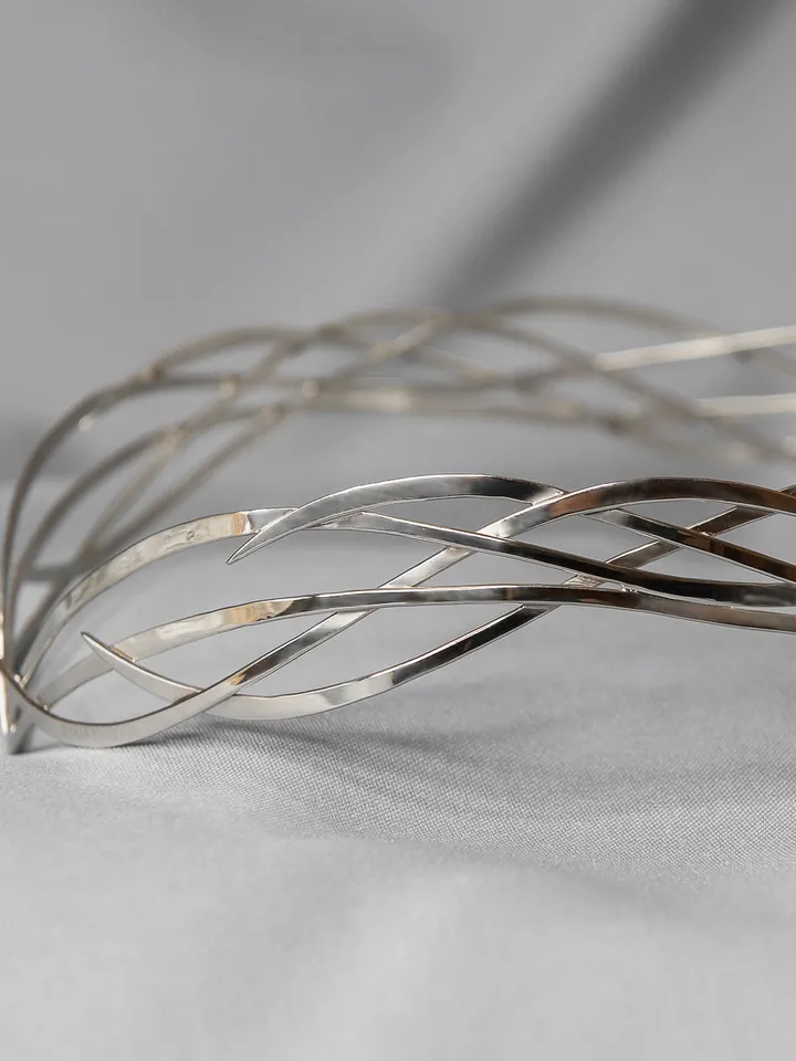 Wedding diadem Bridal Elven Tiara Elf Leaf Crown bridal hair vine Wedding Headpiece headband Silver Bridal Tiara Nimriel