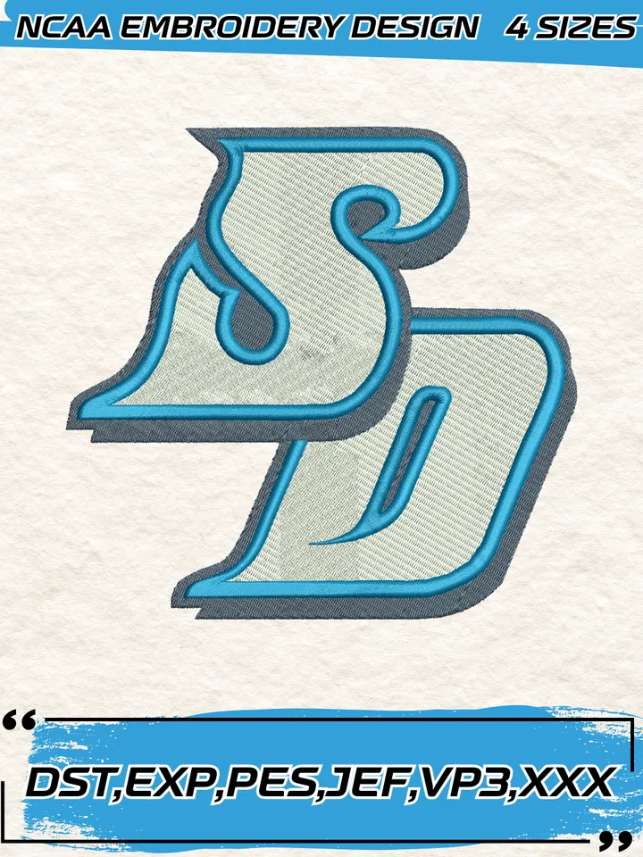San Diego Toreros Embroidery Designs,NCAA Logo Embroidery Design,Machine Embroidery Design File,4 Sizes, Digital Download