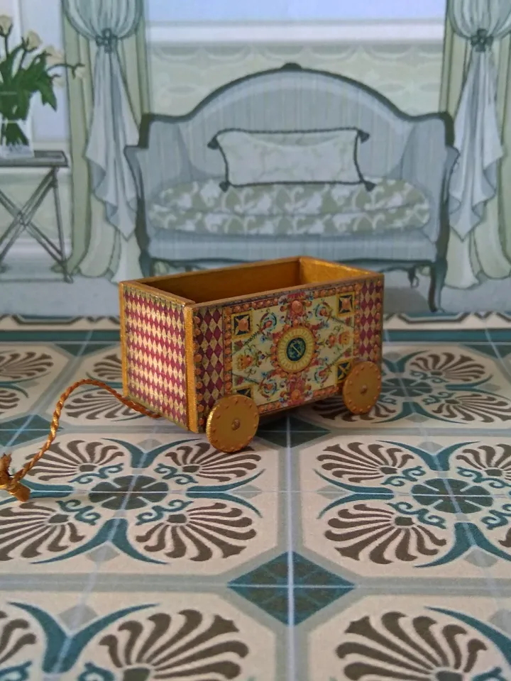 Trolley for dollhouse. Doll toy.1:12 scale.
