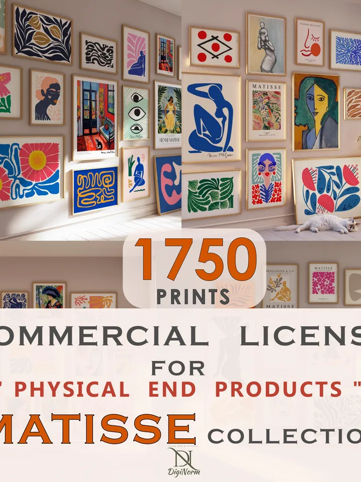 1750 Matisse Commercial License for Only Physical Product, Matisse Wall Art, Commercial License Bundle, Physical Product Commercial License
