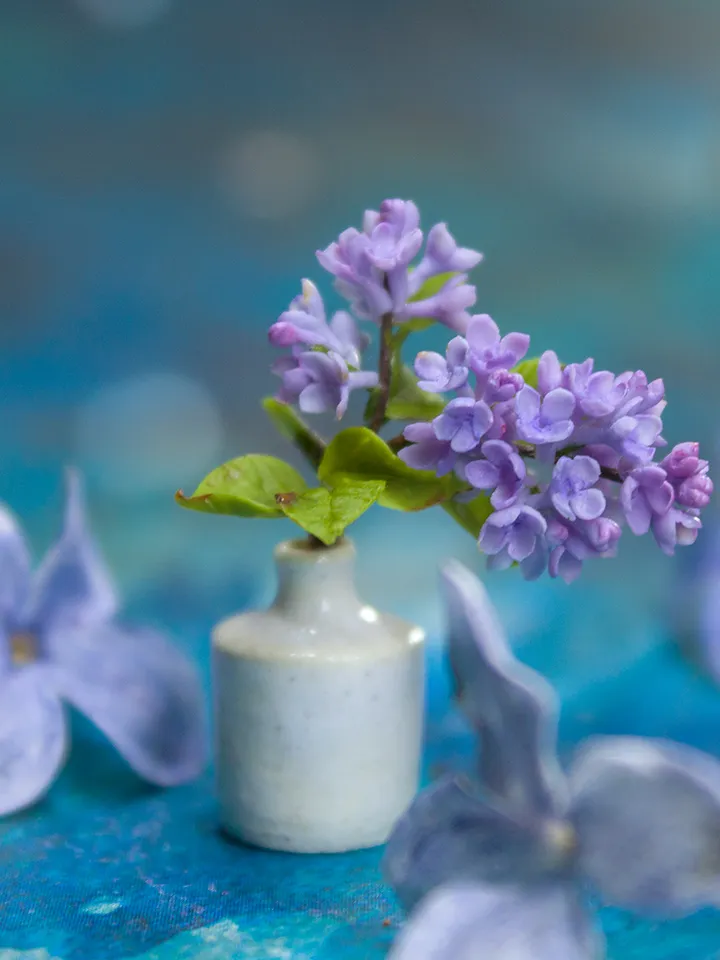 TUTORIAL Miniature lilac branch with air dry clay