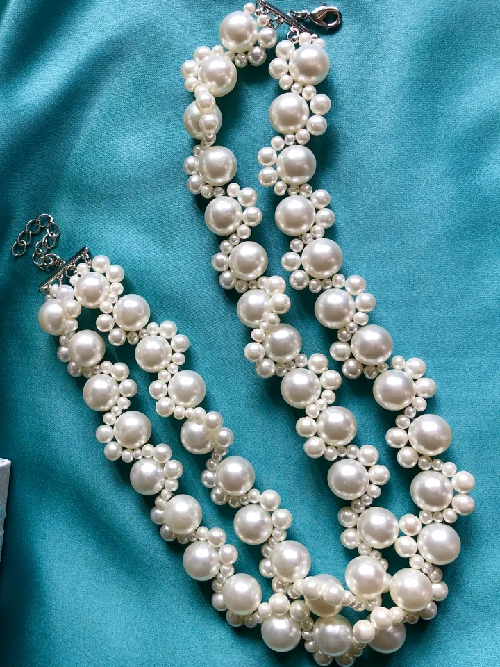 Double Majorca Pearl Necklace