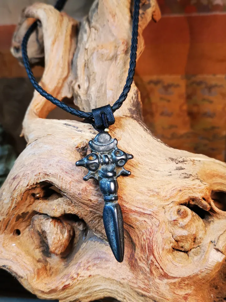 Gandhanra Antique Cross Vajra Phurba Amulet,Kila,Kilaka Pendant,Made of Thokcha,70 Years Old