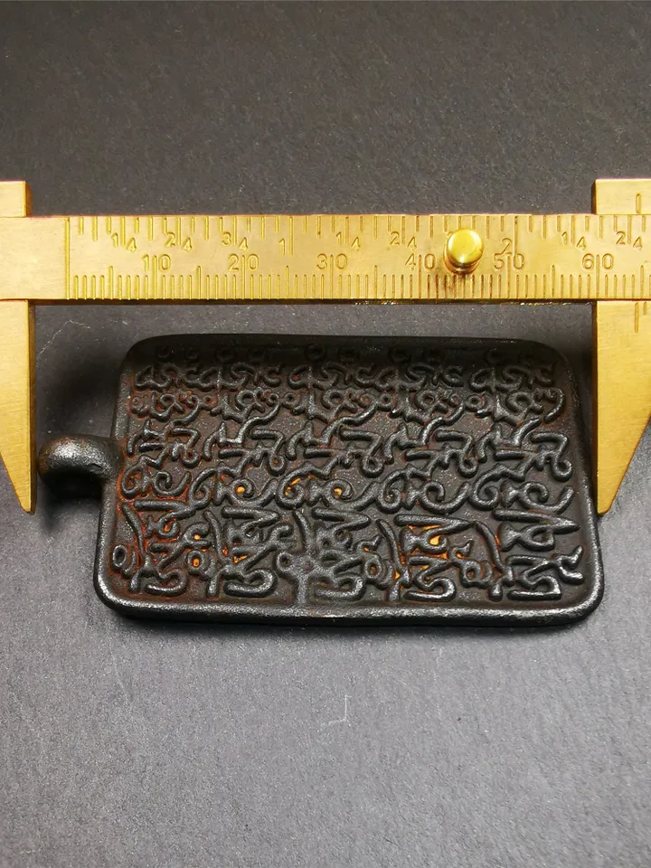 Gandhanra Handmade Tibetan Buddhist Amulet,Om Badge Pendant, Mantra of Om Mani Padme Hum, Made of Copper,2.52"