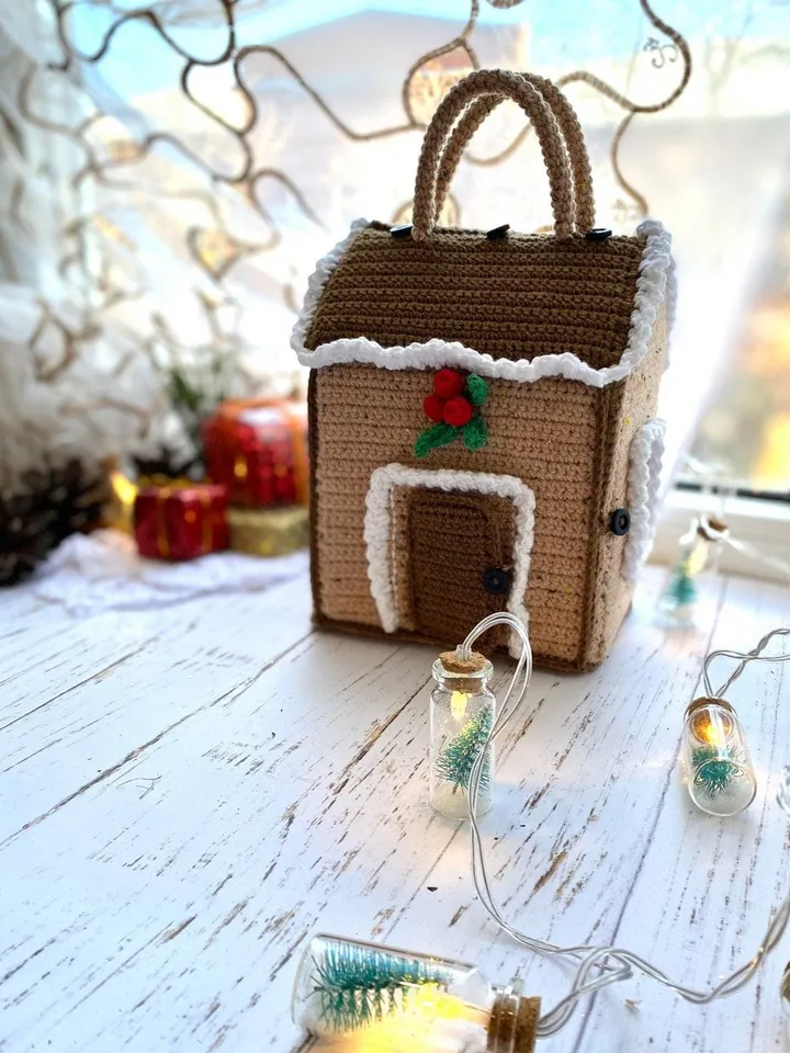 PDF Christmas House, Christmas amigurumi pattern, Christmas ornament Gingerbread House, Christmas decoration, Christmas crochet, Doll House