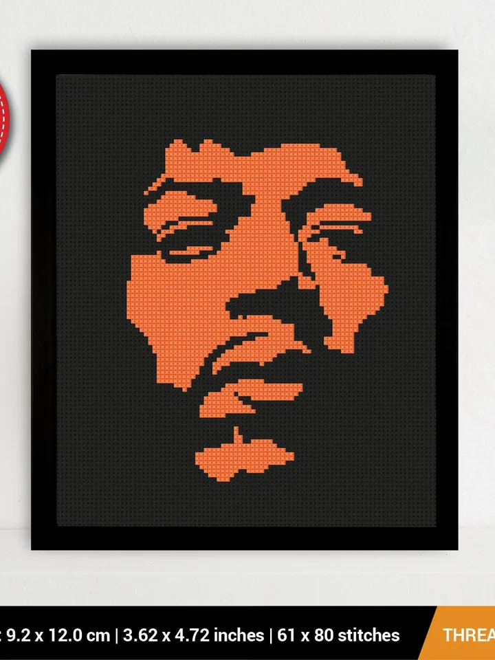Jimi Hendrix Cross stitch pattern | Embroidery Pattern | Instant Download | Embroidery Designs