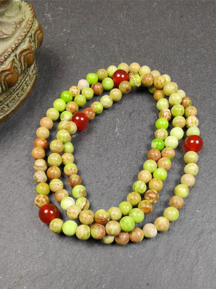 Gandhanra Unique multi-layered Bracelet for women,4mm Turquoise Beads Mala