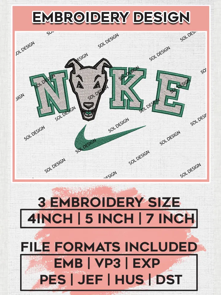Nike Loyola Maryland Greyhounds Machine Embroidery Design, NCAA Loyola Maryland Greyhounds Embroidery Design Design files, NCAA Embroidery Designs, NCAA Machine Embroidery Designs, Digital Download