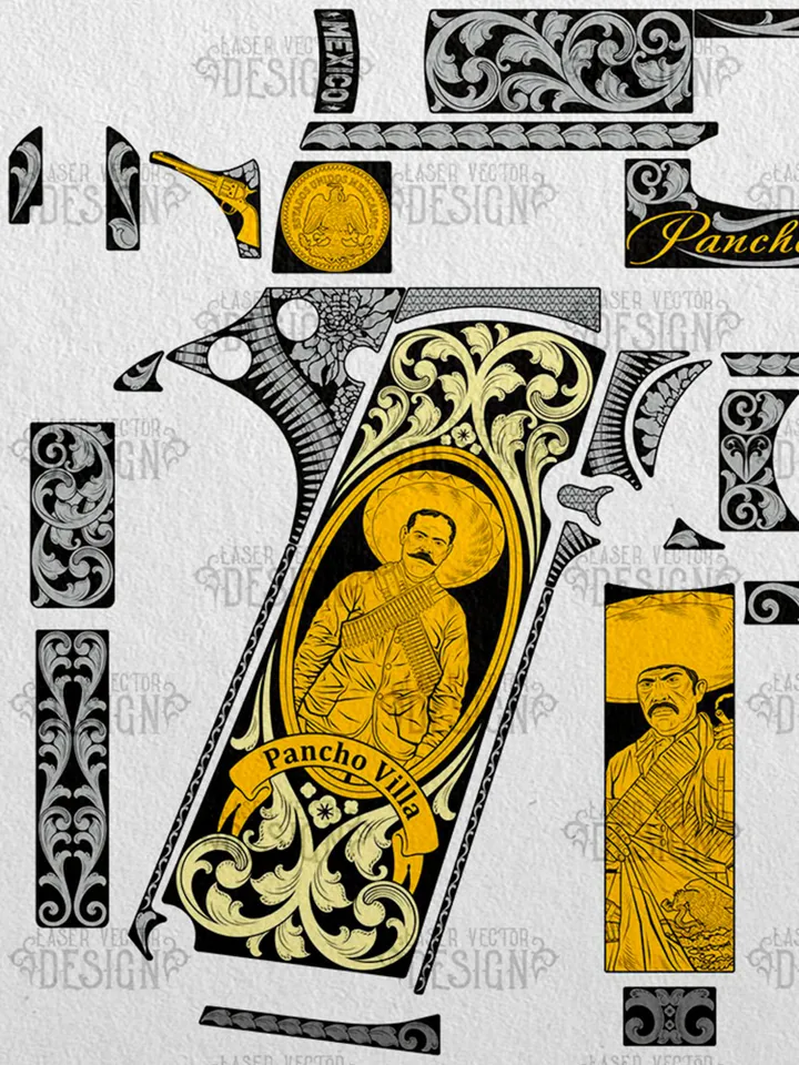 VECTOR DESIGN Rock Island Armory M 1911 A1-FS Emiliano Zapata and Pancho Villa