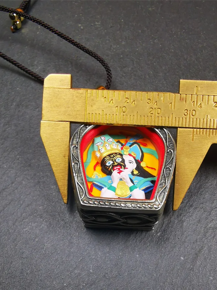 Gandhanra Handmade Tibetan Gau Ghau Shrine,Consecration Shri Devi Tsa Tsa,Drashi Lhamo,Zashi Lhamo ,Mini Tibetan Buddhist Altar Amulet