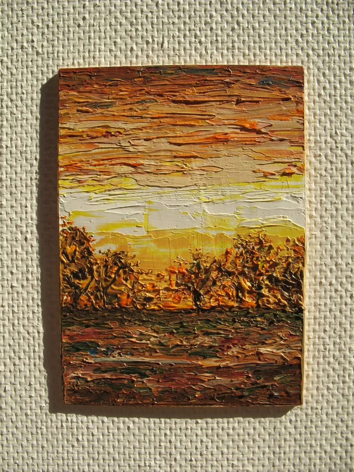 ACEO Original Art Landscape Wall Art Small Impasto Oil Painting