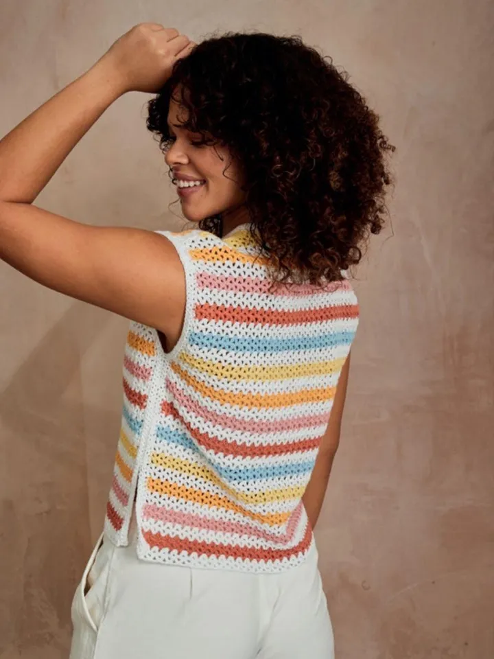 Top crochet pattern, easy crochet top, colorful top crochet pattern pdf instant download