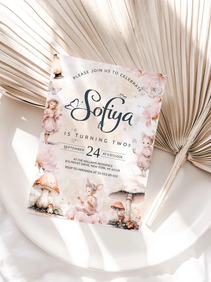 Editable Fairy Birthday Invitation Fairy Floral Birthday Invite Magical Enchanted Fairy 1st Birthday Invite Pixie Fairy Party Magical fa12