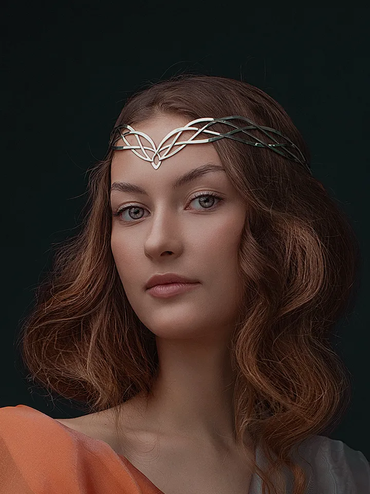 Fantasy diadem jewelry Tiara Elven Crown bridal hair vine Wedding Headpiece bridal headband fantasy fairy Tiara Rosanna