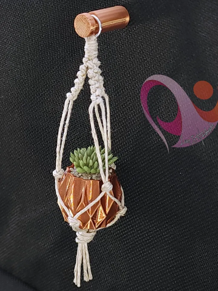 Mini Macrame Plant Magnet - Cute Succulent Refrigerator Magnet Unique Gift for Plant Lover Boho Kitchen Decor Under 10