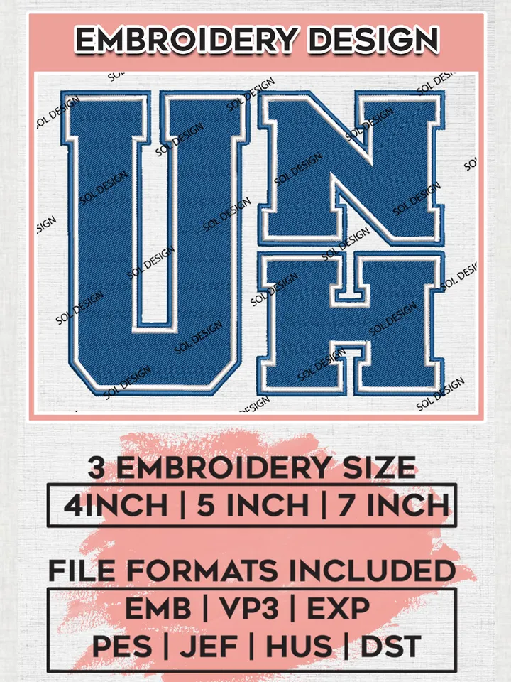 NCAA UNH Wildcats Team Logo Word embroidery designs, NCAA New Hampshire Wildcats Logo Machine embroidery files, NCAA Team Logo embroidery designs, NCAA Game Day Machine embroidery designs, Digital Download