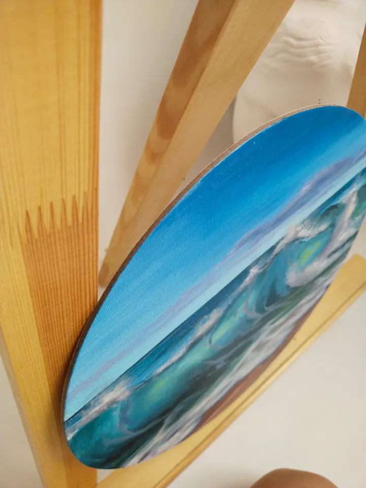 Seascape round oil painting