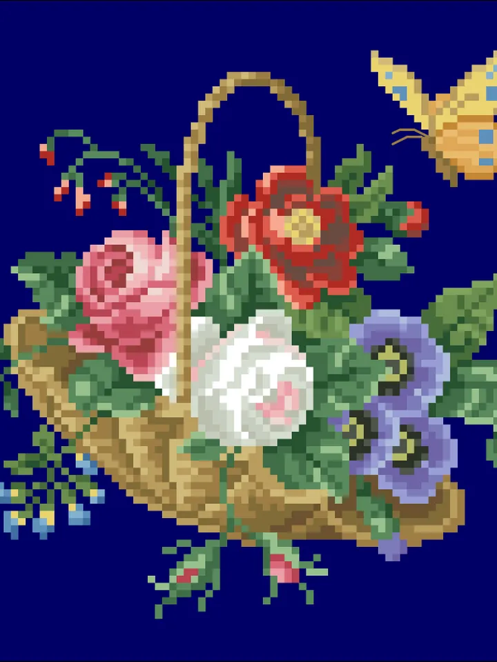 Antique Cross Stitch Pattern Butterfly Delight Digital Download PDF