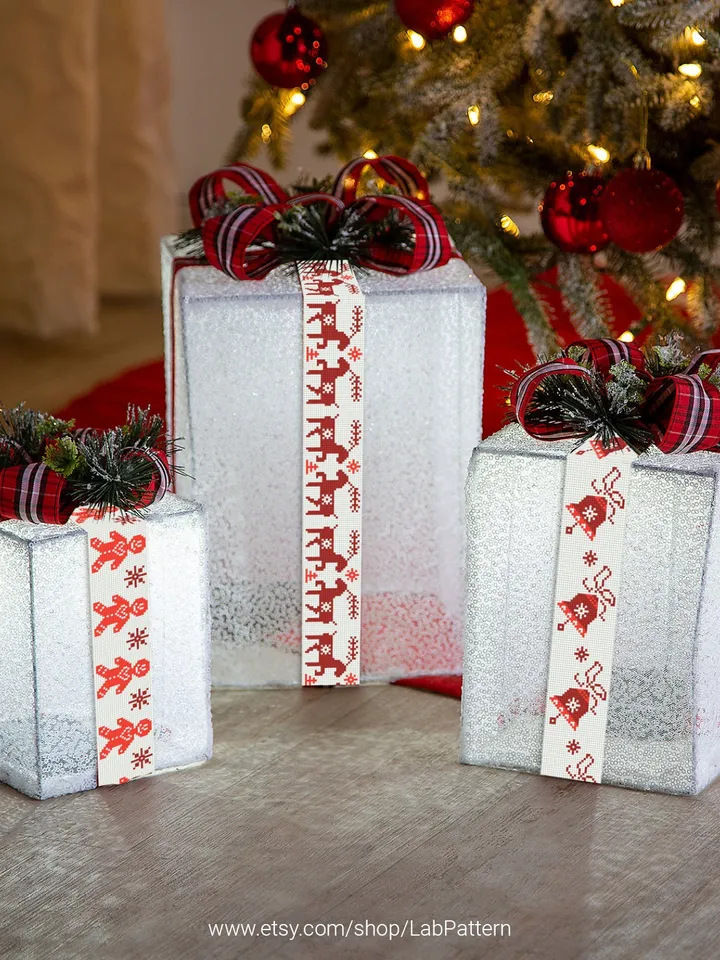 Christmas Bundle pack Border Ornament decor cross stitch pattern, counted, chart, gift DIY, embroidery, instant PDF