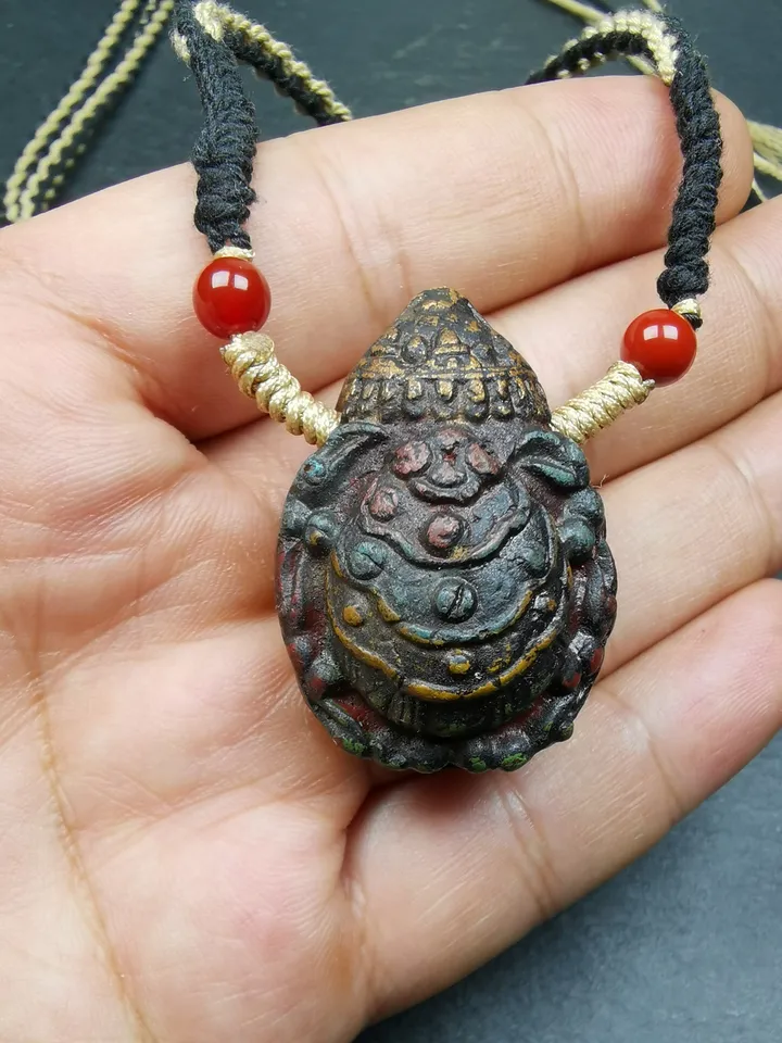 Gandhanra Old Tibetan Tsa Tsa Amulet, Scorpion Guru of Padmasambhava, Scorpion Terma Amulet of Wrathful Kila Transmission