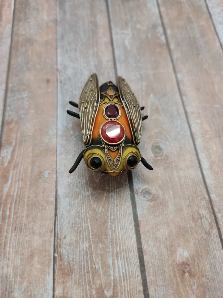 Brooch Cicada, Orange brooch, Brooch pin, Rare vintage cicada brooch