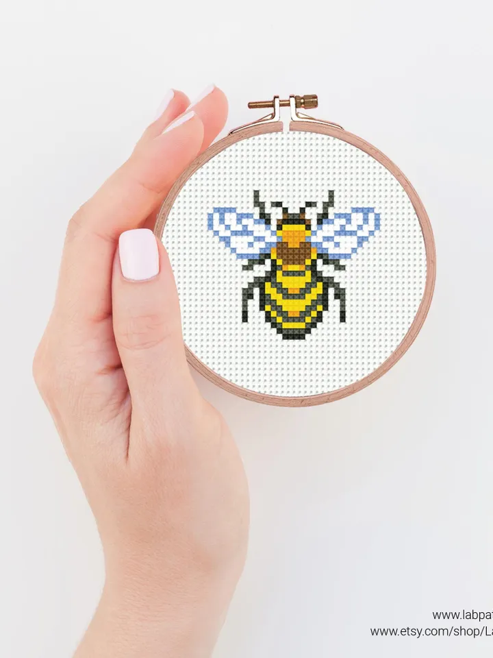 Bundle mini Insects 5 Cross stitch patterns, contemporary, 3 inches, Dragonfly, beginner, modern chart, gift DIY, embroidery, instant PDF