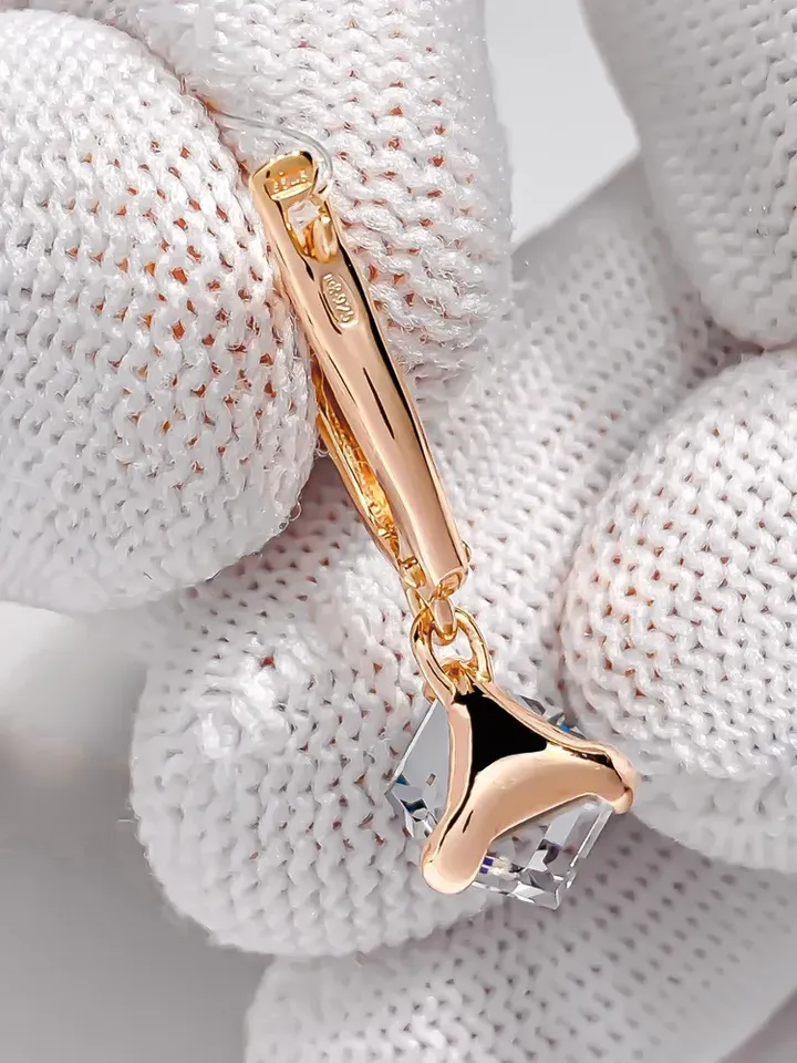 Earrings Silver gold plated 925 with cubic zirconia