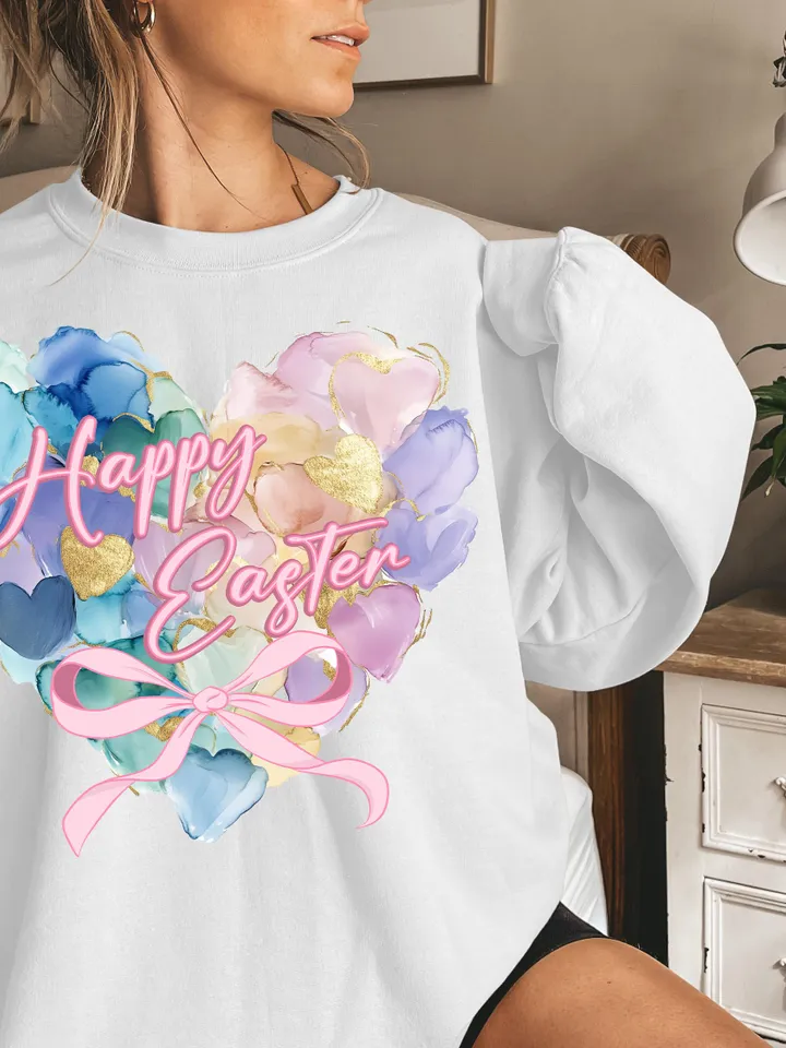 Easter Day Heart Brushstroke png,Easter png, Happy Easter Png, coquette easter png, bow png designs, Coquette Bunny Png Trendy Easter