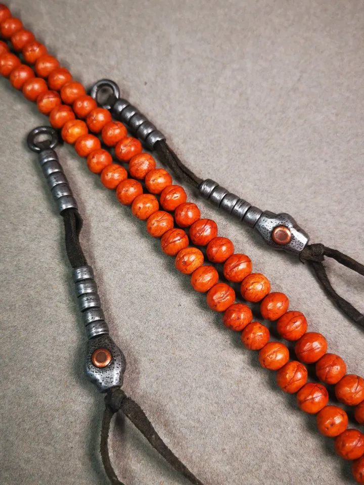 Gandhanra Handmade Tibetan Buddhist Mala Counters,Prayer Bead Counters,Made of Cold Iron,Copper Inlaid