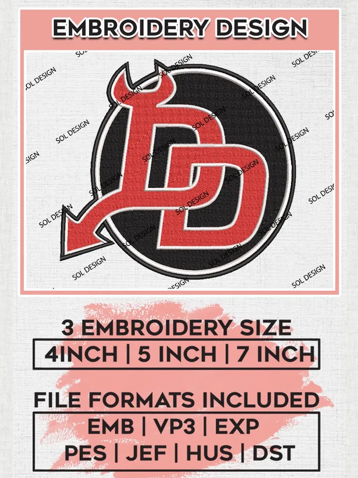 NHL New Jersey Devils DD Word Logo Embroidery Files, NHL New Jersey Devils Team Embroidery Designs, NHL Embroidery Designs, NHL Machine Embroidery Designs, Digital Download