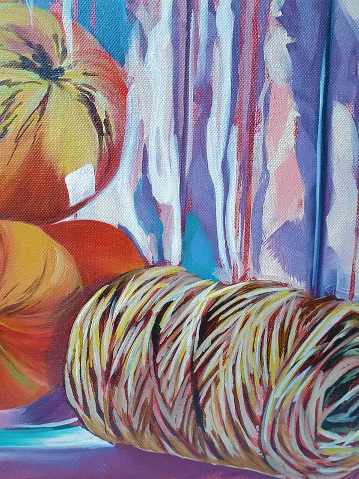 Apple Painting Jar Original Art Still Life Wall Art Oil Painting Canvas Art