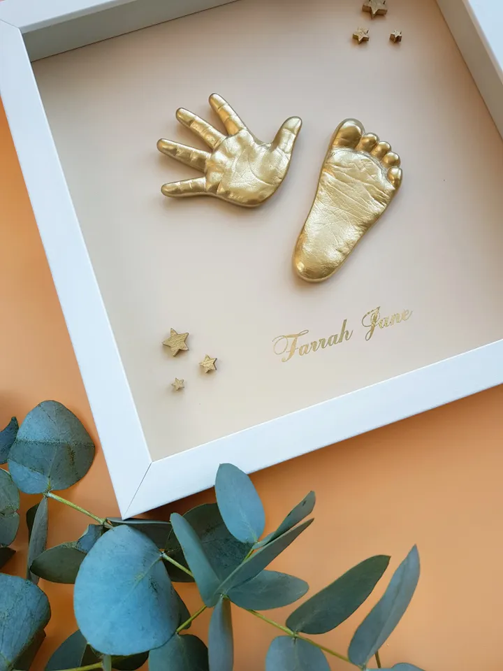 Hand and foot keepsake for mothers day.Keepsake casting.Nursery decor.Handprint ornament.Mothers day personalized gift.