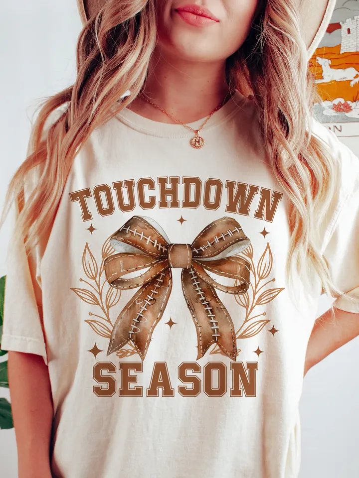 Touchdown Season Coquette Png, Coquette Football png, Football Mom png, Football and Bows png, Football Mama png, Coquette bows png,