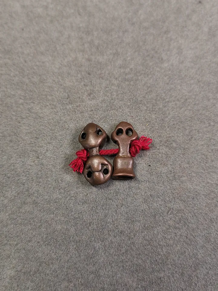Gandhanra Handmade Tibetan Amulet Pendant,Mini Vajra and Dorje Bell, Mala Marker Bead Accessories, Made of Red Copper